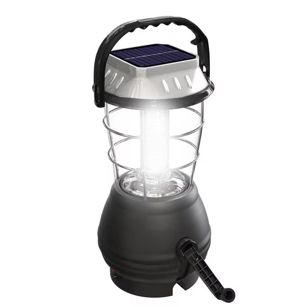 Dynamo Hand Crank Solar Powered Lantern - LED Light with Adjustable Settings by Black, Whetstone, Mfr#: 75-SL126